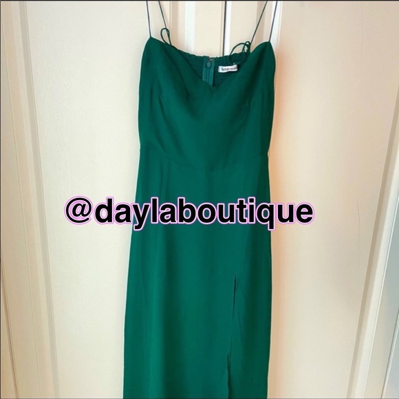 Reformation Juliette Dress Emerald - Picture 9 of 9